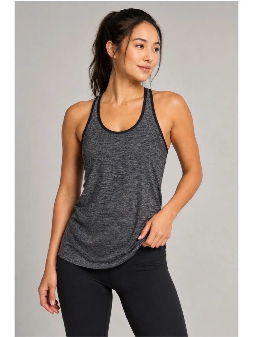 Lululemon Cool Racerback Tank Size 10 Heathered Black
